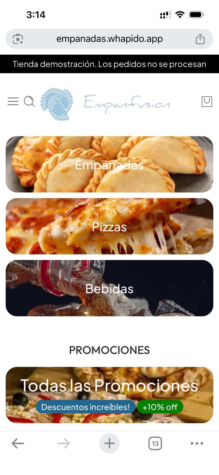 Demo Empanadas Whapido